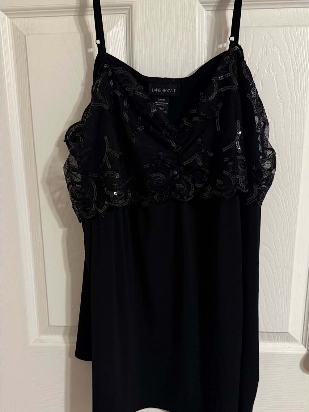 Lane Bryant Black Sequin Trim Tank